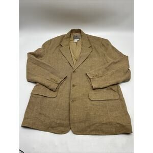 THE TERRITORY AHEAD Blazer Men’s Size 46R Linen Suit Sports Coat TAN